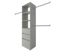 Spacepro Modular Pebble Grey 3 Drawer Tower Unit (H)2100mm (W)600mm (D)500mm