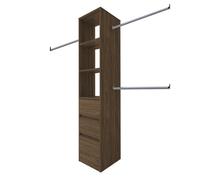 Spacepro Modular Walnut Effect 3 Drawer Tower Unit (H)2100mm (W)450mm (D)500mm