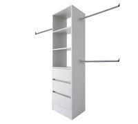 Spacepro Modular White 3 Drawer Tower Unit (H)2100mm (W)600mm (D)500mm