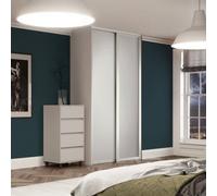 Spacepro Shaker 1 Panel Matt White Sliding Wardrobe Door Set Of 2 (H)2220mm (W)1449mm