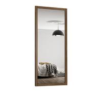Spacepro Shaker 1 Panel Mirrored Carini Walnut Effect Framed Sliding Wardrobe Door (H)2220mm (W)610mm