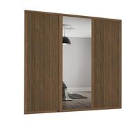 Spacepro Shaker 1 Panel Mirrored Carini Walnut Effect Framed Sliding Wardrobe Door Set Of 3 (H)2220mm (W)2592mm