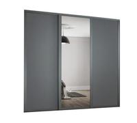 Spacepro Shaker 1 Panel Mirrored Graphite Framed Sliding Wardrobe Door Set Of 3 (H)2220mm (W)2592mm