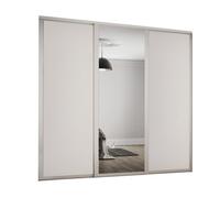 Spacepro Shaker Classic Panel Shaker Mirrored Cashmere 3 Door Sliding Wardrobe Door Kit (H)2220mm (W)1680mm