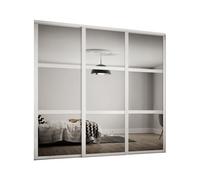Spacepro Shaker Classic Panel Shaker Mirrored Matt White 3 Door Sliding Wardrobe Door Kit (H)2220mm (W)1680mm
