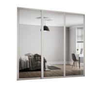 Spacepro Shaker Classic Shaker Mirrored Gloss Cashmere 3 Door Sliding Wardrobe Door Kit (H)2220mm (W)2136mm