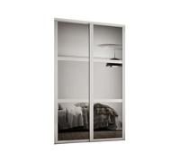 Spacepro Shaker Classic Shaker Mirrored Matt Cashmere 2 Door Sliding Wardrobe Door Kit (H)2220mm (W)1449mm