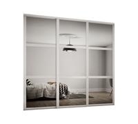 Spacepro Shaker Classic Shaker Mirrored Matt Dove Grey 3 Door Sliding Wardrobe Door Kit (H)2220mm (W)1680mm