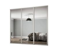Spacepro Shaker Mirrored Dove Grey 3 Door Sliding Wardrobe Door Kit (H)2220mm (W)1680mm