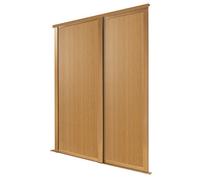 Spacepro Shaker Panel Shaker Non-Mirrored Matt Oak Effect 2 Door Sliding Wardrobe Door Kit (H)2220mm (W)762mm