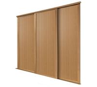 Spacepro Shaker Panel Shaker Non-Mirrored Matt Oak Effect 3 Door Sliding Wardrobe Door Kit (H)2220mm (W)762mm