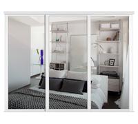 Spacepro Shaker White Frame Mirror Sliding Door Kit W2136mm