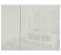 Spacepro White Frame Artic Glass Sliding Door Kit W2216mm