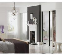 Spacepro White Frame Mirror Sliding Door Storage Kit W1499mm