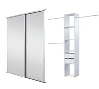 Spacepro White Frame Mirror Sliding Door Storage Kit W1803mm