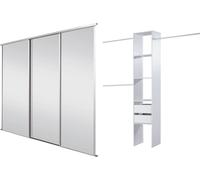 Spacepro White Frame Mirror Sliding Door Storage Kit W2235mm