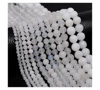 Spacer Beads Kit Round Tiger Eye Jades Spacer Bead for Jewelry Making(White Chalcedony,8mm about45pcs)