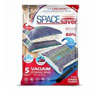 SpaceSaver Vacuum Storage Bags - Clothes Storage Bag Vacuum Pack - Space Saver Vacuum Storage Bags for Clothes Storage, Vacuum Bags for Bedding - Vacuum Bags for Clothes - with Pump (SMALL 5-Pack)