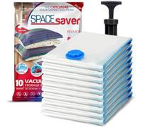 SpaceSaver Vacuum Storage Bags - Clothes Storage Bag Vacuum Pack - Space Saver Vacuum Storage Bags for Clothes Storage, Vacuum Bags for Bedding - Vacuum Bags for Clothes - with Pump (MEDIUM 10-Pack)