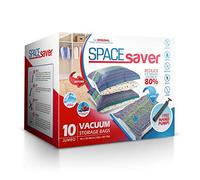 SpaceSaver Vacuum Storage Bags - Jumbo 10-Pack (100x80 cm) with Pump - Space Saving Vacuum Bags for Clothes, Bedding and Linens - Compression Storage Bag for Travel, Home, and Organization