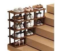 SpaceSaving Bamboo Shoe RackSlim 5+4+3 Tier DIY Design for Stairs Entrance Closet & HallwayIdeal for Bedroom Living Room & Wardrobe Organization