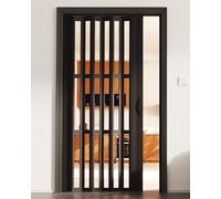 SpaceSaving Black Aluminum Accordion Folding Door20x40in (51x102cm) Stylish Sliding Doors for Closet Hallway Shower Magnetic Closure Modern Interior Design Solution.