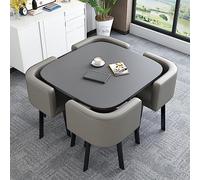 SpaceSaving Coffee Table Set for Business Conference Rooms Light Gray Meeting Table & Chair for Small Offices Negotiation & Sales Meetings Furniture