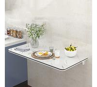 SpaceSaving Folding WallMounted Table24 x 12" MultiFunctional Floating Desk with Elegant Marble Finish for Home Office Bedroom KitchenModern White/Black Design Perfect for Small Spaces