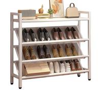 SpaceSaving Slim Shoe RackFree Standing Narrow Storage Solution for Small Spaces & Corners Sturdy Steel Shoe Shelf for Hallway Entryway Behind Doors & Closet (White 70x19x9)