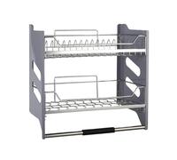 SpaceSaving Stainless Steel PullOut Spice Rack & Dish Drying Organizer for CabinetsLiftUp & Rotating Door Design (660670mm) for Efficient Kitchen Storage Solutions