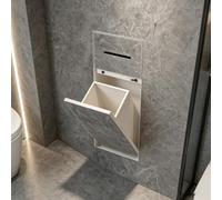 SpaceSaving WallMounted Bathroom Cabi with BuiltIn Trash Can & Toilet Paper HolderSleek Stainless Steel Design for Organized Storage