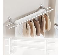 SpaceSaving WallMounted Laundry Drying Rack Foldable Aluminum Clothes Hanger for Small Spaces Portable & Efficient Drying Solution for Apartments