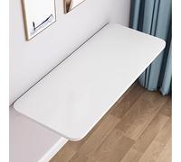 SpaceSaving Wooden Wall Folding Table 60 x 40 cm Floating Desk & Laptop Table Invisible Kitchen Dining Table for Wall Mounting Compact Design White Finish