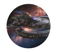 Spaceship 120 Piece Circular Jigsaw Puzzle Space Battleship Astronomical Object Animal Shape All Ages Educational Puzzle Stress Relief Home Decor Gift Idea Educational Challenging 120 PCS