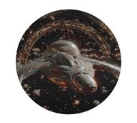 Spaceship 128 Piece Circular Jigsaw Puzzle Space Battleship Astronomical Object Animal Shape Premium Home Decor Stress Relief Puzzle for All Ages Creative Challeng Challenging 120 PCS