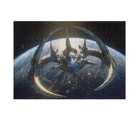 Spaceship 300 Pieces Set Classic Jigsaw Puzzle Space Battleship Astronomical Object Teen Fans 14-18 Yrs Logic Skill Leisure Adventure Valentines Gift Smooth Wooden Cardboard 300 PCS
