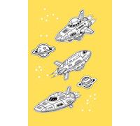 Spaceship Adventures Yellow Notebook: Sketch-like Cosmic Spaceships for Inspiring Creative Writing, Daily Notes and Imaginative Thoughts, Space Themed Notebook For Kids And Adults