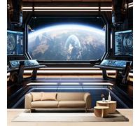 Spaceship Cockpit Wall Mural 250x175 cm