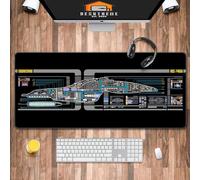 Spaceship Control Pannles Gaming Mouse Pad Large, Enterprise Desk Mat, Starship MousePads, Vintage Computer Keyboard Mat, 35.4”x15.7”x1/12, Gamer Mat, Gift for Gamer (XXL(900 * 400mm))
