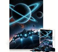 Spaceship in Front of A Ringed Planet Hard Jigsaw Puzzle for Adults 1000 Pieces Smart Toy Casual Fun Accurate Cut Artistic Gift 38x26cm