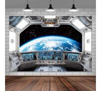 Spaceship Interior Backdrop, Futuristic Science Fiction Outer Space Station Photography Background, Spacecraft Cabin Astronomy Planet Background Birthday Party Decor Studio Booth Photo Props 7X5ft