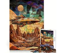 Spaceship Over Desert Planet Jigsaw Puzzles for Teenagers 1000 Piece Mind Skill Toy Simple Fun Design Assembly Memorable Gift 50x75cm