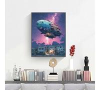 Spaceship Paint by Numbers for Adults, Architecture Painting by Number Kits On Canvas, Adults Beginners DIY Acrylic Oil Craft Art Painting Kits with Brushes for Home Wall Decor 24x36in PjY5238 5-X