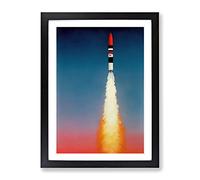 Spaceship Rocket In Flight No.1 Framed Print | A2 Black Framed Wall Art | Ready to Hang | Modern Nature Picture | Living Room Bedroom Lounge Office