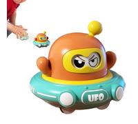 Spaceship Toy | Cute Space Ship Pull Back Bouncing Toy - Interactive Educational Games for Indoor Girls Boys Toddler Preschool Birthday Garden Living Room Backyard Preschool Playground