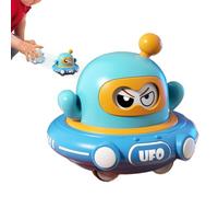 Spaceship Toy, Cute Space Ship Pull Back Bouncing Toy, Outdoor Activities for Backyard Preschool Kids Bedroom Toddler Boys Patio Yard Playground Indoor Floor Birthday