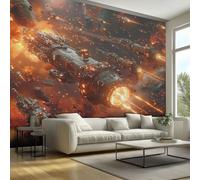 Spaceship Wallpaper & Wall Mural Self Adhesive, 100x70 cm - Sci Fi Futuristic Science Fiction Home Wall Decor for Bedroom, Living Room - SWJE2321