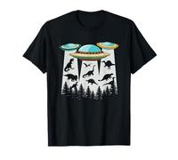 Spaceships Aliens and Space Dino Abducting Dinosaurs UFO T-Shirt