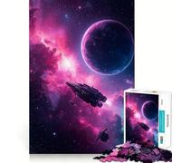 Spaceships in Nebula with Planet Jigsaw Puzzles for Teenagers 1000 Piece Strong Logic Toy Stress Release Clear Edge Classic Gift 38x26cm