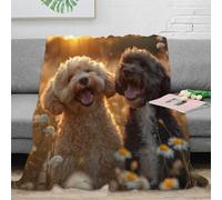 SPACESK Cockapoo Microfiber Printed Flannel Throw Blanket 3D Design Bed Blanket Soft Warm Microfiber Sport Bedding for Bed Couch for Kids Teens Adults 40x50inch(100x130cm)